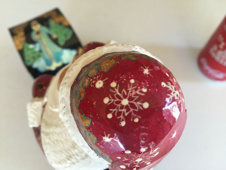 Hand Painted Santa Claus On Sleigh Possibly Russian [Photo 8]