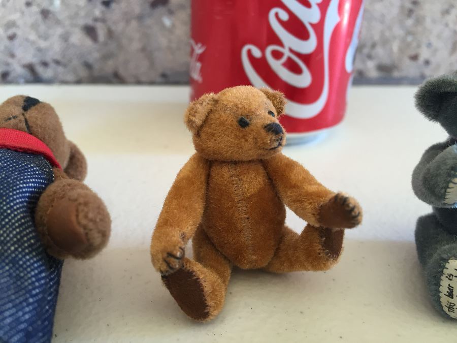 (5) Collection Of Miniature Jointed Teddy Bears Including Hermann Teddy Original Germany [Photo 6]