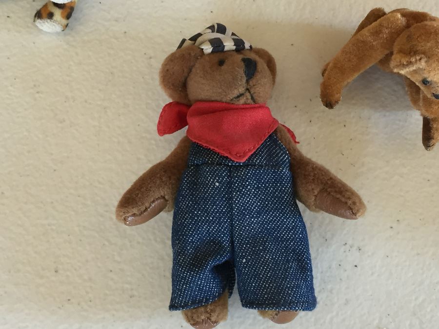 (5) Collection Of Miniature Jointed Teddy Bears Including Hermann Teddy Original Germany [Photo 9]