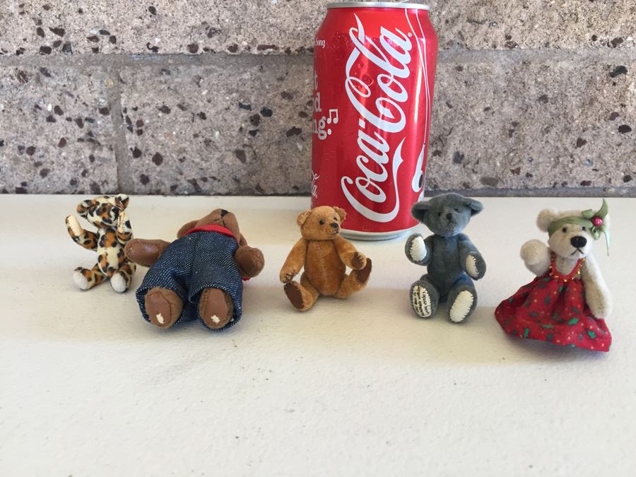 (5) Collection Of Miniature Jointed Teddy Bears Including Hermann Teddy Original Germany [Photo 1]
