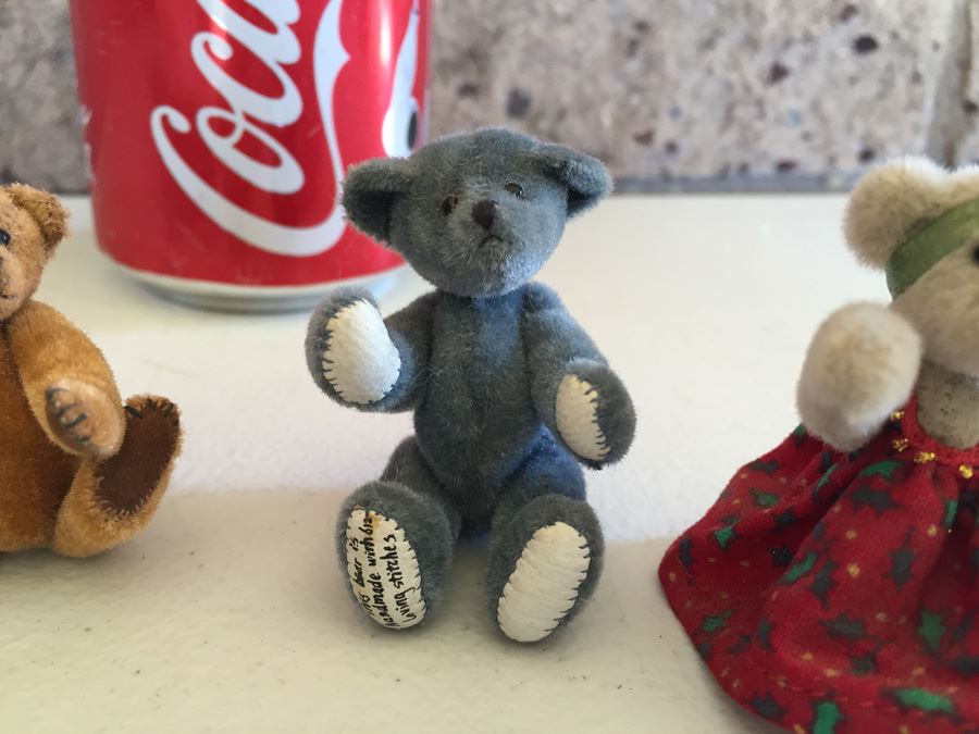 (5) Collection Of Miniature Jointed Teddy Bears Including Hermann Teddy Original Germany [Photo 4]