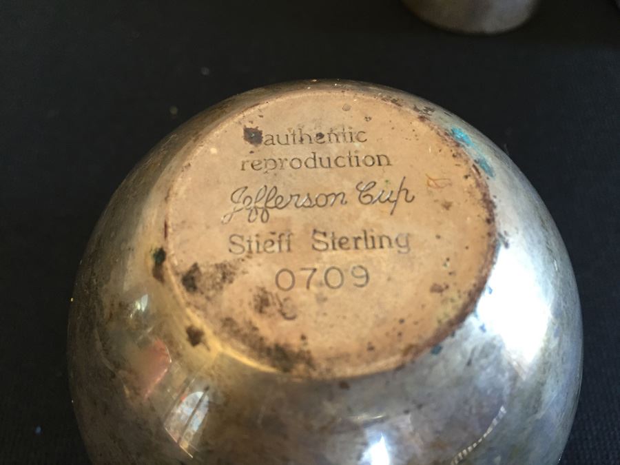 Sterling Silver Lot Includes Salt & Pepper Shakers, Old Spoon And Stieff Sterling Jefferson Cup [Photo 2]