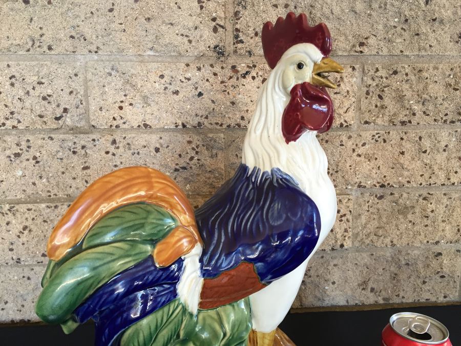 Large Hand Painted Ceramic Rooster [Photo 4]