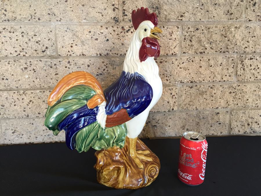 Large Hand Painted Ceramic Rooster [Photo 1]