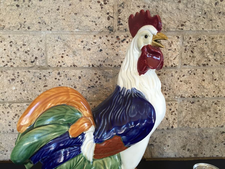 Large Hand Painted Ceramic Rooster [Photo 5]