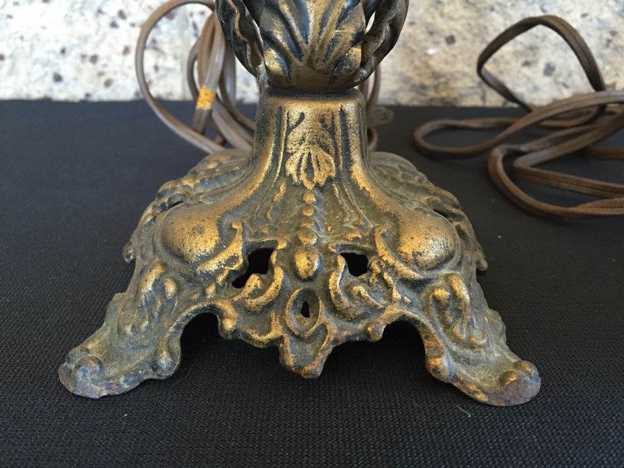 Pair Of Vintage Hand Painted Metal Table Lamps [Photo 5]