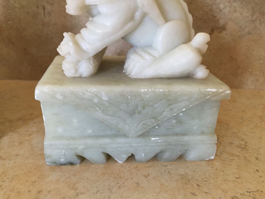 Pair Of Chinese Carved Jade Foo Dogs [Photo 7]