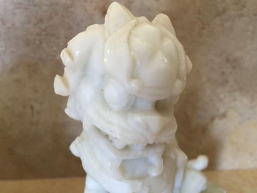 Pair Of Chinese Carved Jade Foo Dogs [Photo 4]