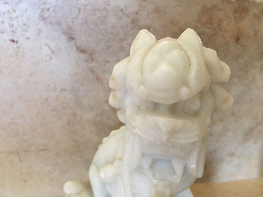 Pair Of Chinese Carved Jade Foo Dogs [Photo 14]
