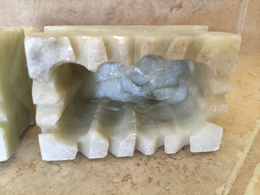 Pair Of Chinese Carved Jade Foo Dogs [Photo 22]