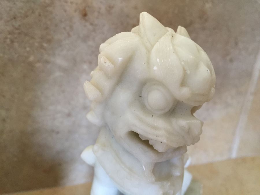 Pair Of Chinese Carved Jade Foo Dogs [Photo 5]