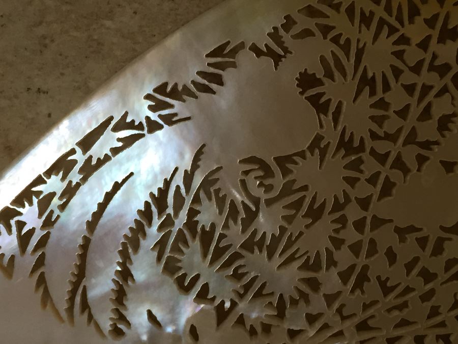 Finely Hand Carved Abalone Shell With Dragon And Bird [Photo 11]