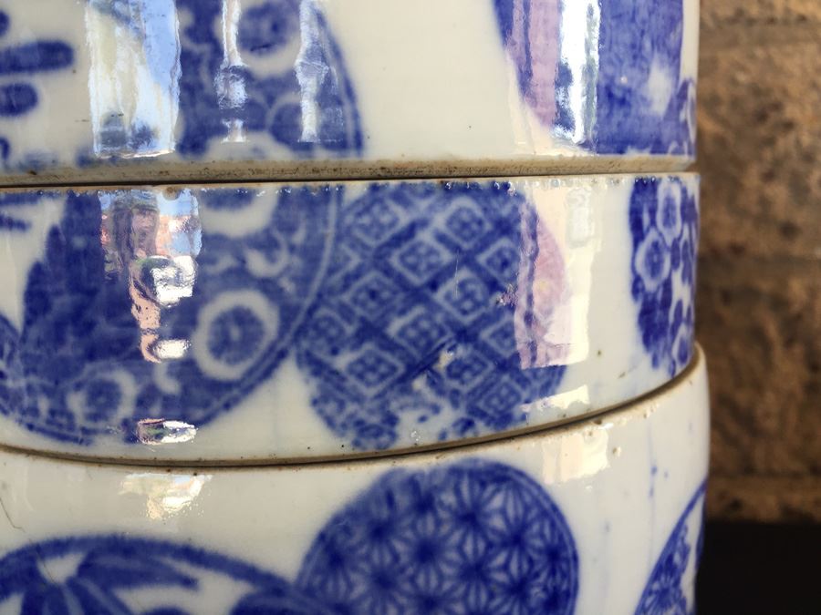 Vintage Japanese Porcelain Jubako Stacking Bento Box  [Photo 6]