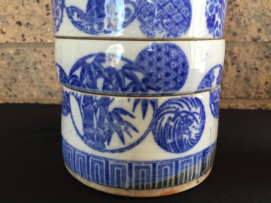 Vintage Japanese Porcelain Jubako Stacking Bento Box  [Photo 8]