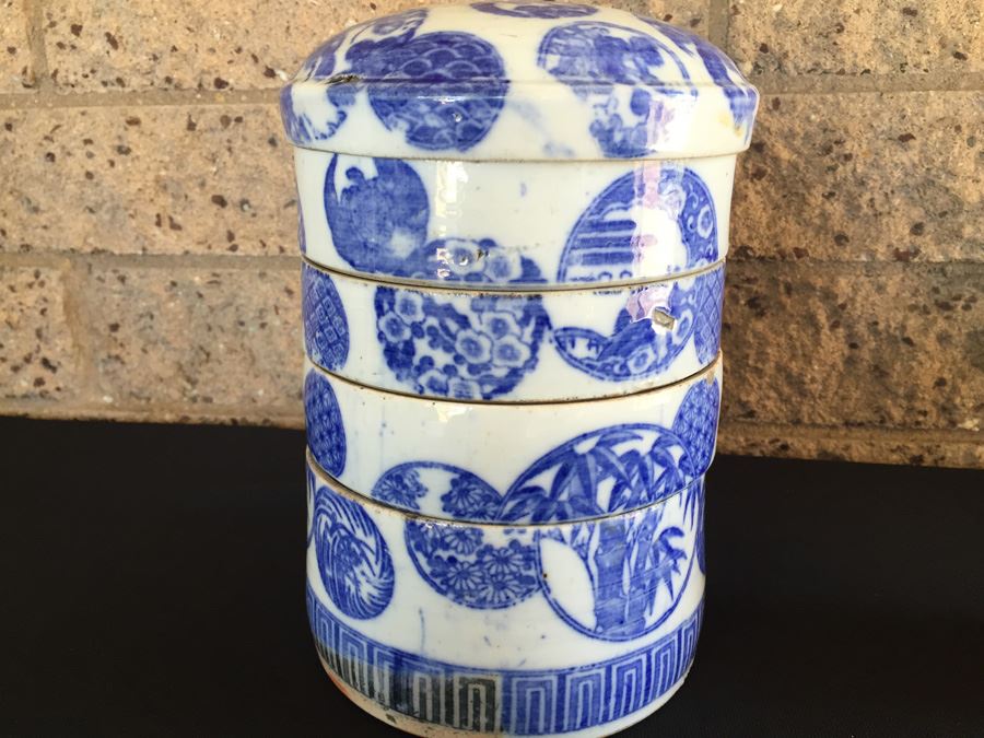 Vintage Japanese Porcelain Jubako Stacking Bento Box  [Photo 10]