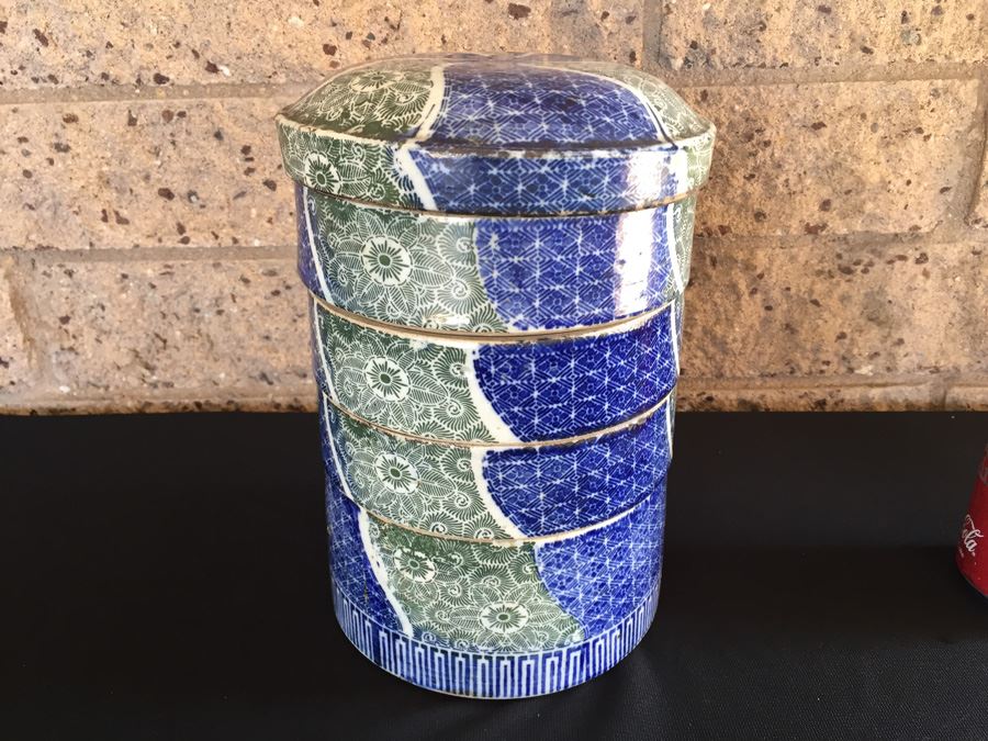 Japanese Porcelain Jubako Stacking Bento Box  [Photo 12]