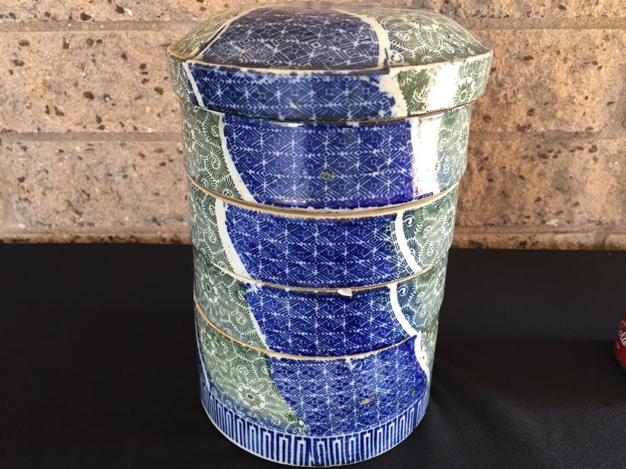 Japanese Porcelain Jubako Stacking Bento Box  [Photo 13]