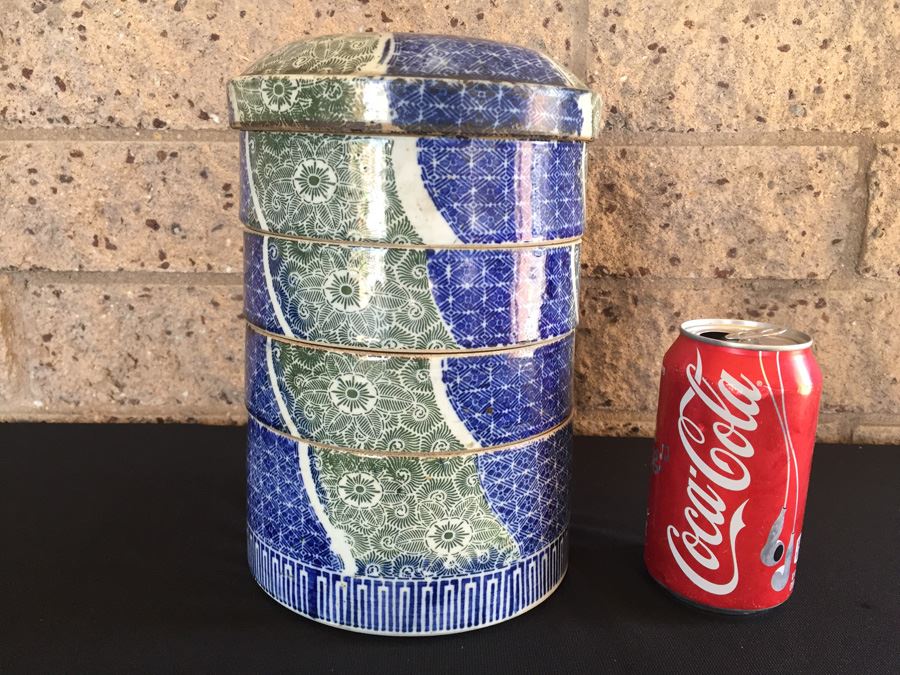 Japanese Porcelain Jubako Stacking Bento Box  [Photo 1]