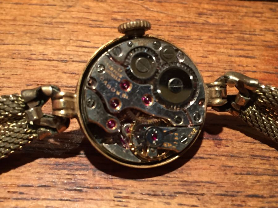 14K Gold Custom Cartier Watch With Inlaid Stars Marking Hours [Photo 6]