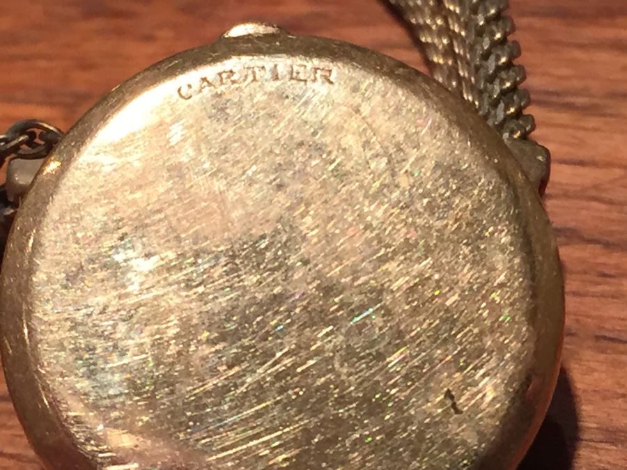 14K Gold Custom Cartier Watch With Inlaid Stars Marking Hours [Photo 3]