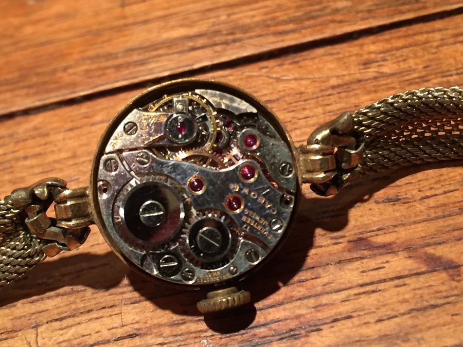 14K Gold Custom Cartier Watch With Inlaid Stars Marking Hours [Photo 5]