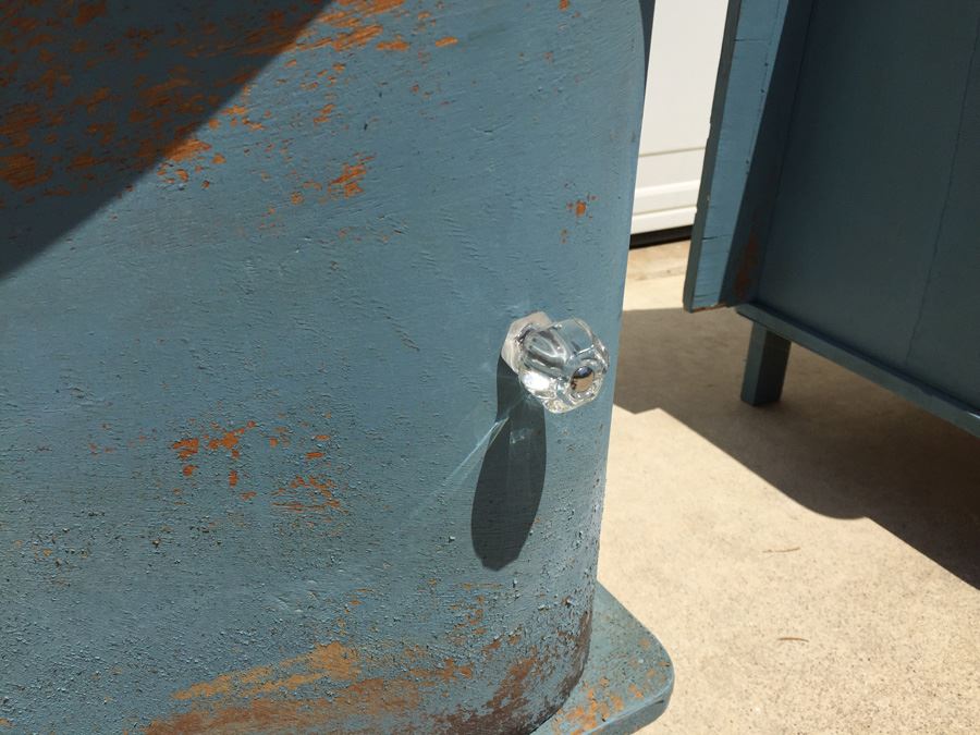 Pair Of Distressed Wood Chabby Chic Blue Nightstands [Photo 7]