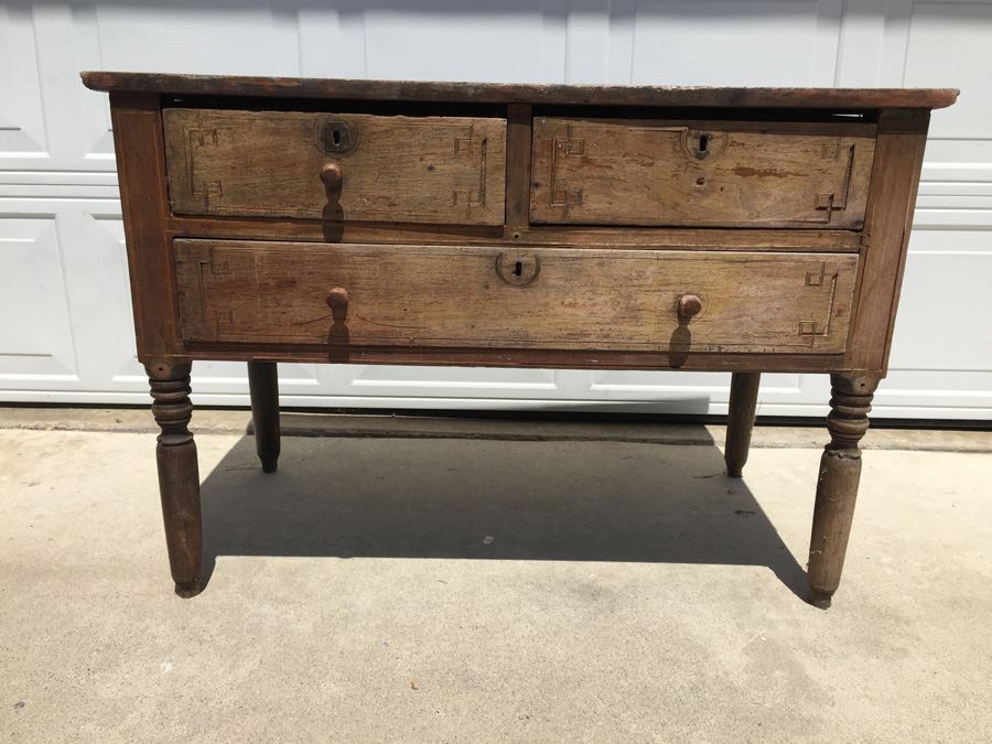 Old Distressed Asian Temple Cabinet