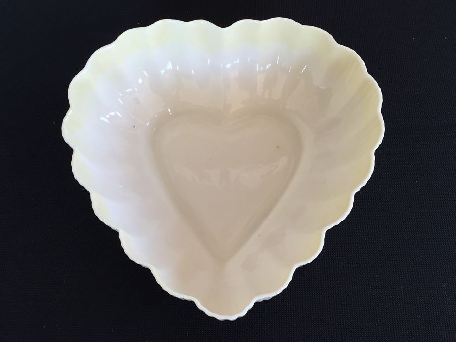 Vintage Belleek China Teapot, Cup And Saucer, Heart Shaped Bowl and Rose Cup Ireland [Photo 23]