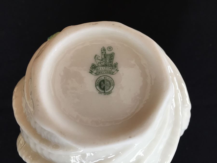 Vintage Belleek China Teapot, Cup And Saucer, Heart Shaped Bowl and Rose Cup Ireland [Photo 13]