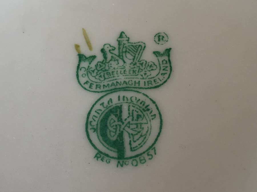 Vintage Belleek China Teapot, Cup And Saucer, Heart Shaped Bowl and Rose Cup Ireland [Photo 3]