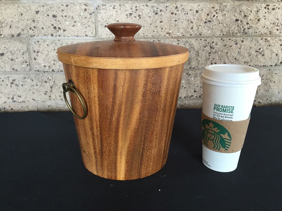 Mid-Century Wooden Ice Bucket