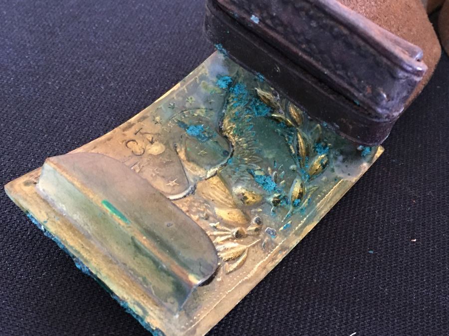 Vintage Brass Belt Buckle With Leather Belt [Photo 6]