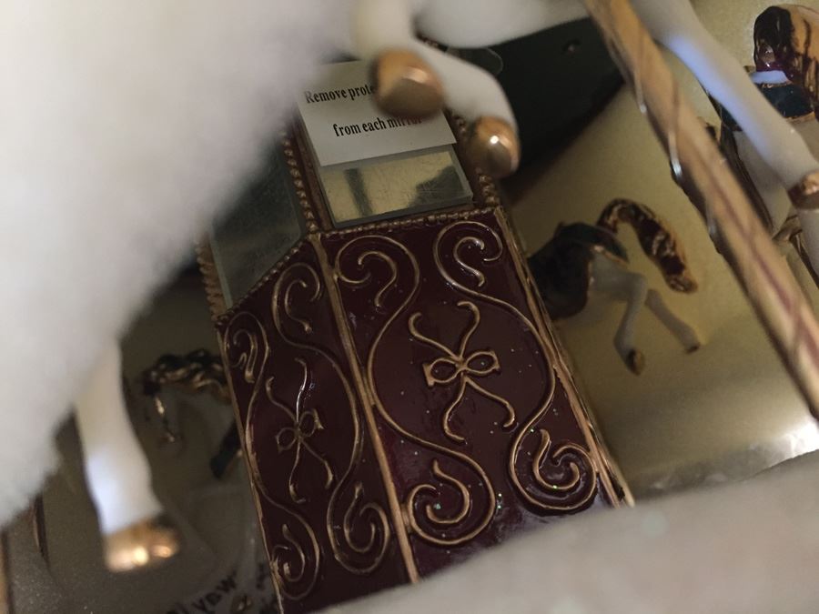 Ardleigh Elliott Thomas Kinkade Victorian Christmas Illuminated Musical Carousel Playing I'll Be Home For Christmas New In Box [Photo 11]