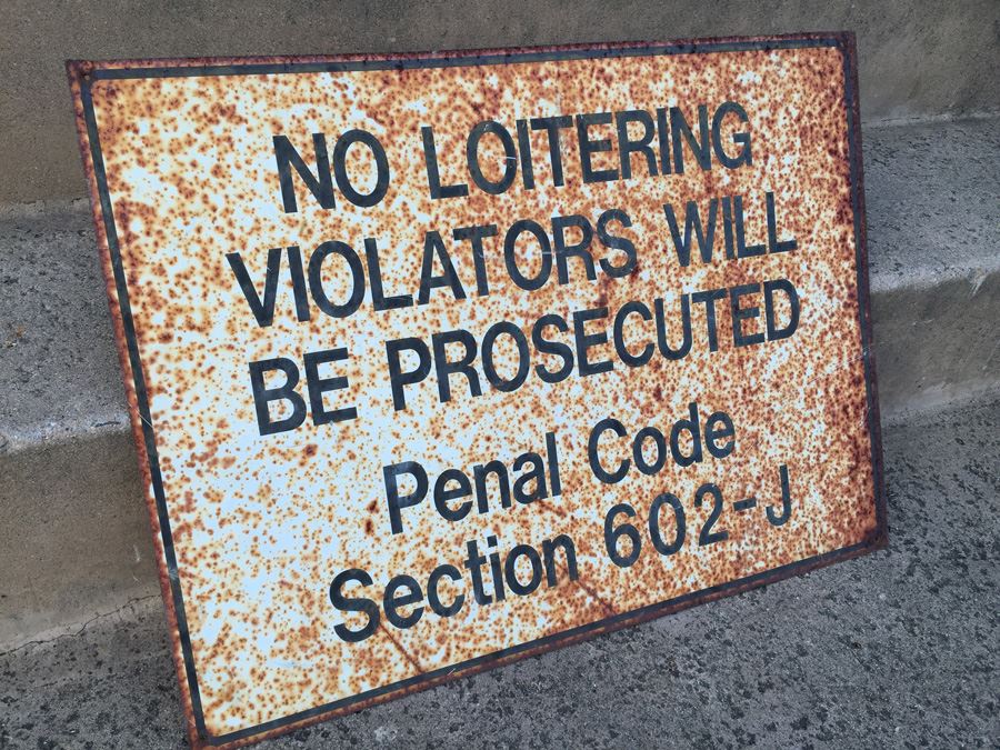 Vintage Rusty Metal No Loitering Sign [Photo 2]