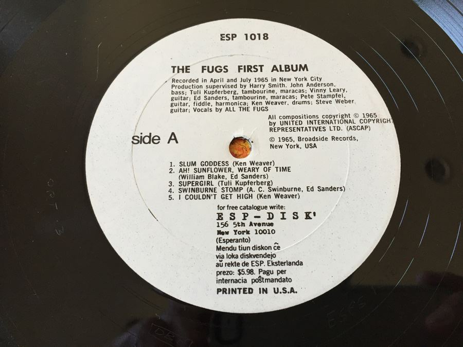 The Fugs ‎- The Fugs First Album - Base Record ‎- ESPS 1018 Vinyl Record Psychedelic Rock  [Photo 4]
