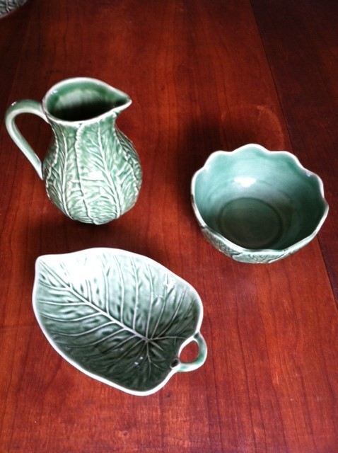 Set of Olfaire Majolica Cabbage and Bordallo Pinheiro Portugal  [Photo 2]