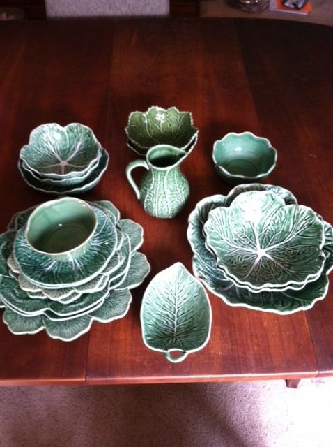 Set of Olfaire Majolica Cabbage and Bordallo Pinheiro Portugal  [Photo 1]