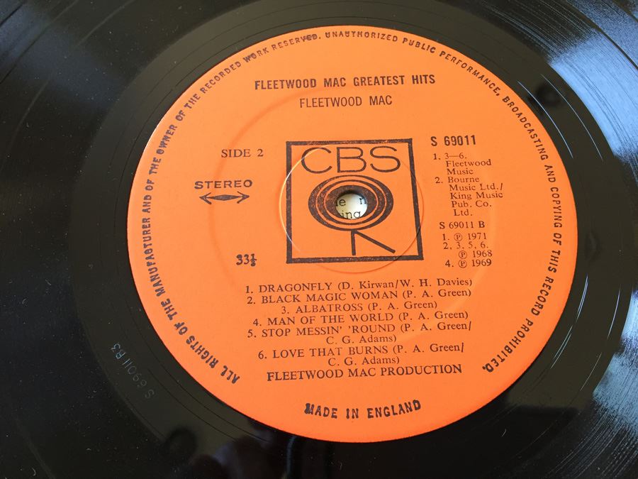 Fleetwood Mac ‎- Fleetwood Mac Greatest Hits - CBS ‎- S 69011 Vinyl Record [Photo 8]