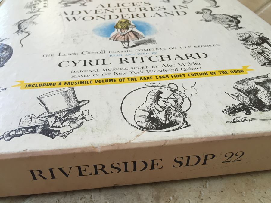 Lewis Carroll ‎- Alice's Adventures In Wonderland - Riverside Records ‎- RLP 7008 4X Vinyl Record Missing Book [Photo 2]