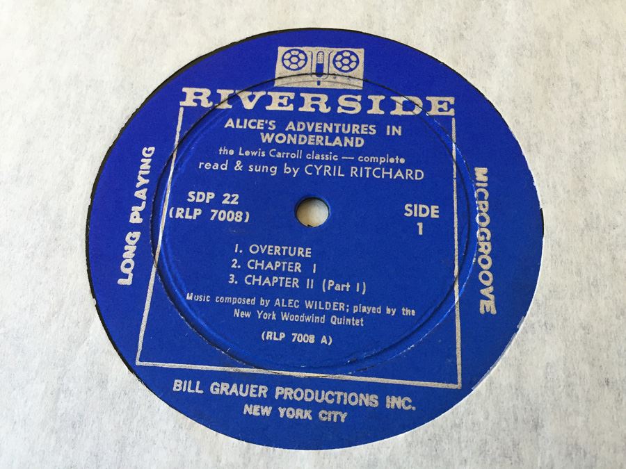 Lewis Carroll ‎- Alice's Adventures In Wonderland - Riverside Records ‎- RLP 7008 4X Vinyl Record Missing Book [Photo 6]