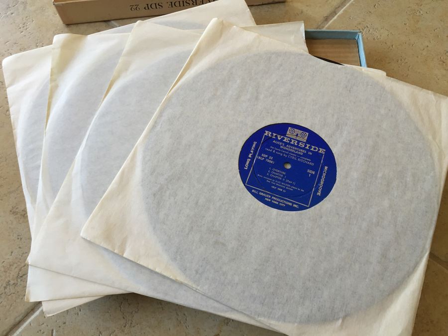 Lewis Carroll ‎- Alice's Adventures In Wonderland - Riverside Records ‎- RLP 7008 4X Vinyl Record Missing Book [Photo 3]