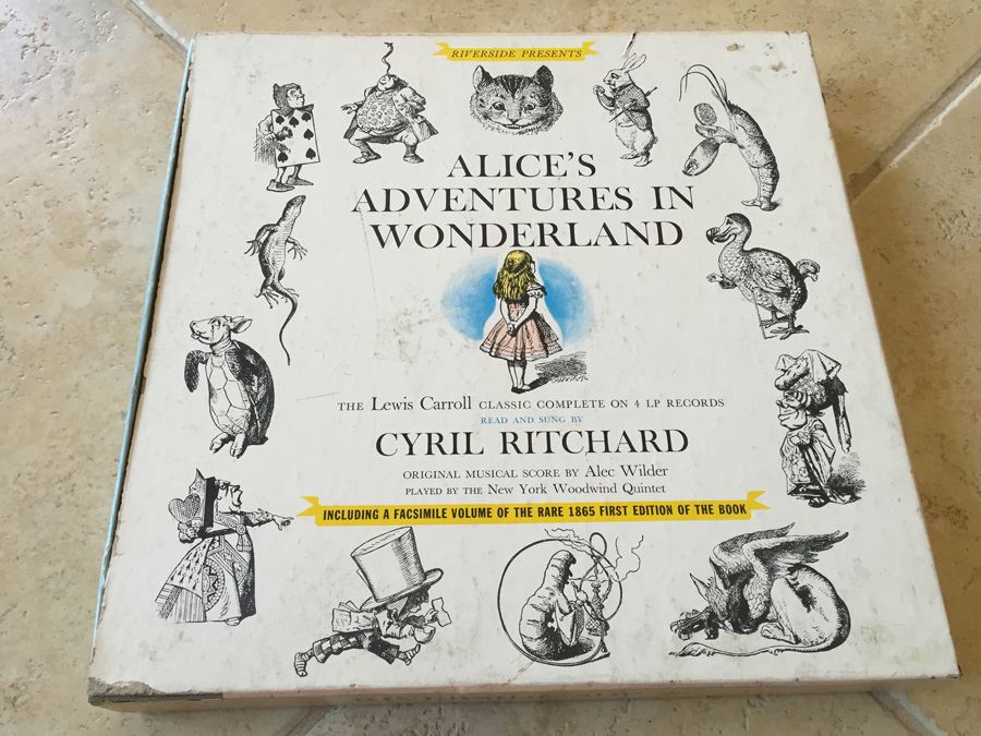 Lewis Carroll ‎- Alice's Adventures In Wonderland - Riverside Records ‎- RLP 7008 4X Vinyl Record Missing Book [Photo 1]