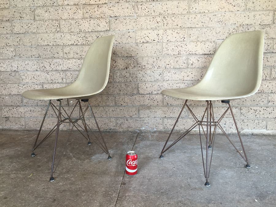 Pair Of Period Charles Eames Fiberglass Side Chairs By Herman Miller [Photo 6]