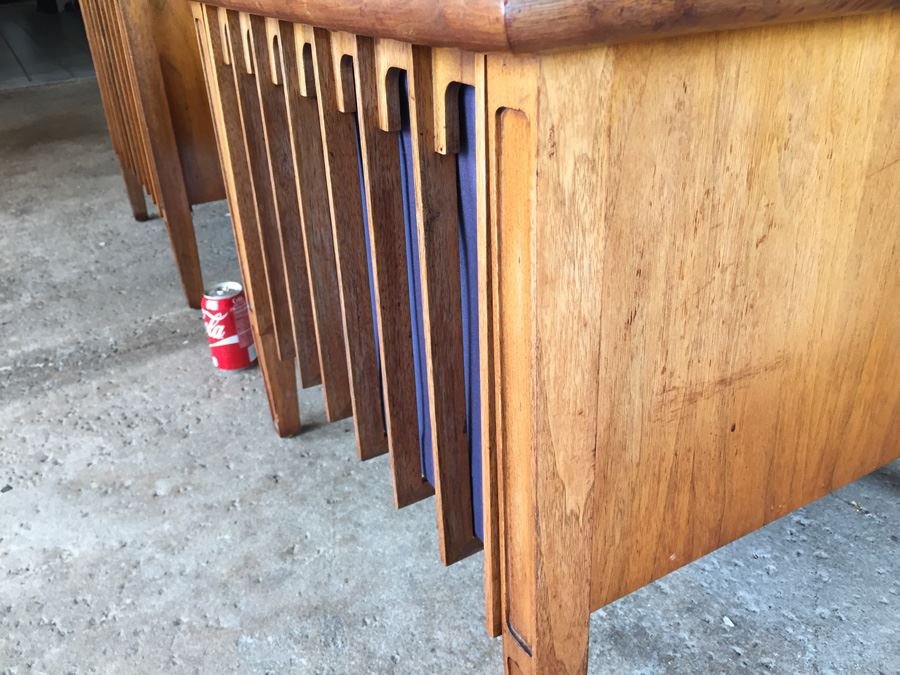 Pair Of Custom Mid-Century Modern End Tables With Marble Tops And Built In Electro-Voice Speaker Cabinets [Photo 9]