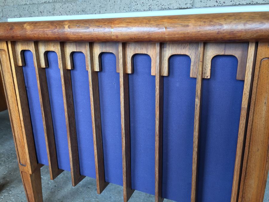 Pair Of Custom Mid-Century Modern End Tables With Marble Tops And Built In Electro-Voice Speaker Cabinets [Photo 6]