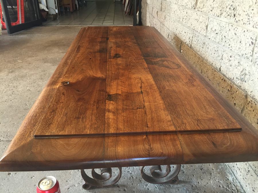 Custom Coffee Table With Wrought Iron Legs [Photo 7]