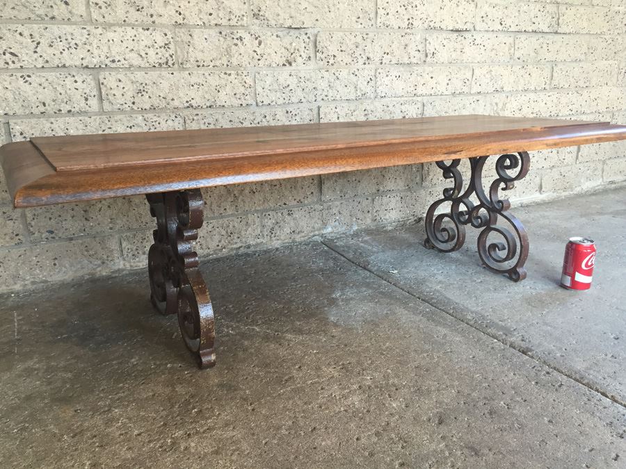 Custom Coffee Table With Wrought Iron Legs [Photo 10]