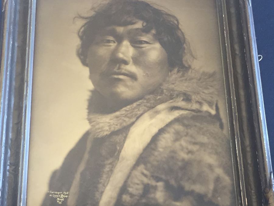 RARE Antique 1905 Lomen Bros Orotone Goldtone Photo Eskimo Indian Nome Alaska Antique Frame [Photo 7]