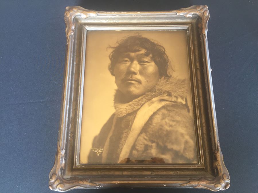 RARE Antique 1905 Lomen Bros Orotone Goldtone Photo Eskimo Indian Nome Alaska Antique Frame [Photo 4]
