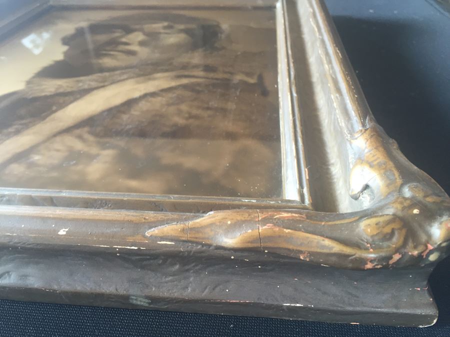 RARE Antique 1905 Lomen Bros Orotone Goldtone Photo Eskimo Indian Nome Alaska Antique Frame [Photo 9]